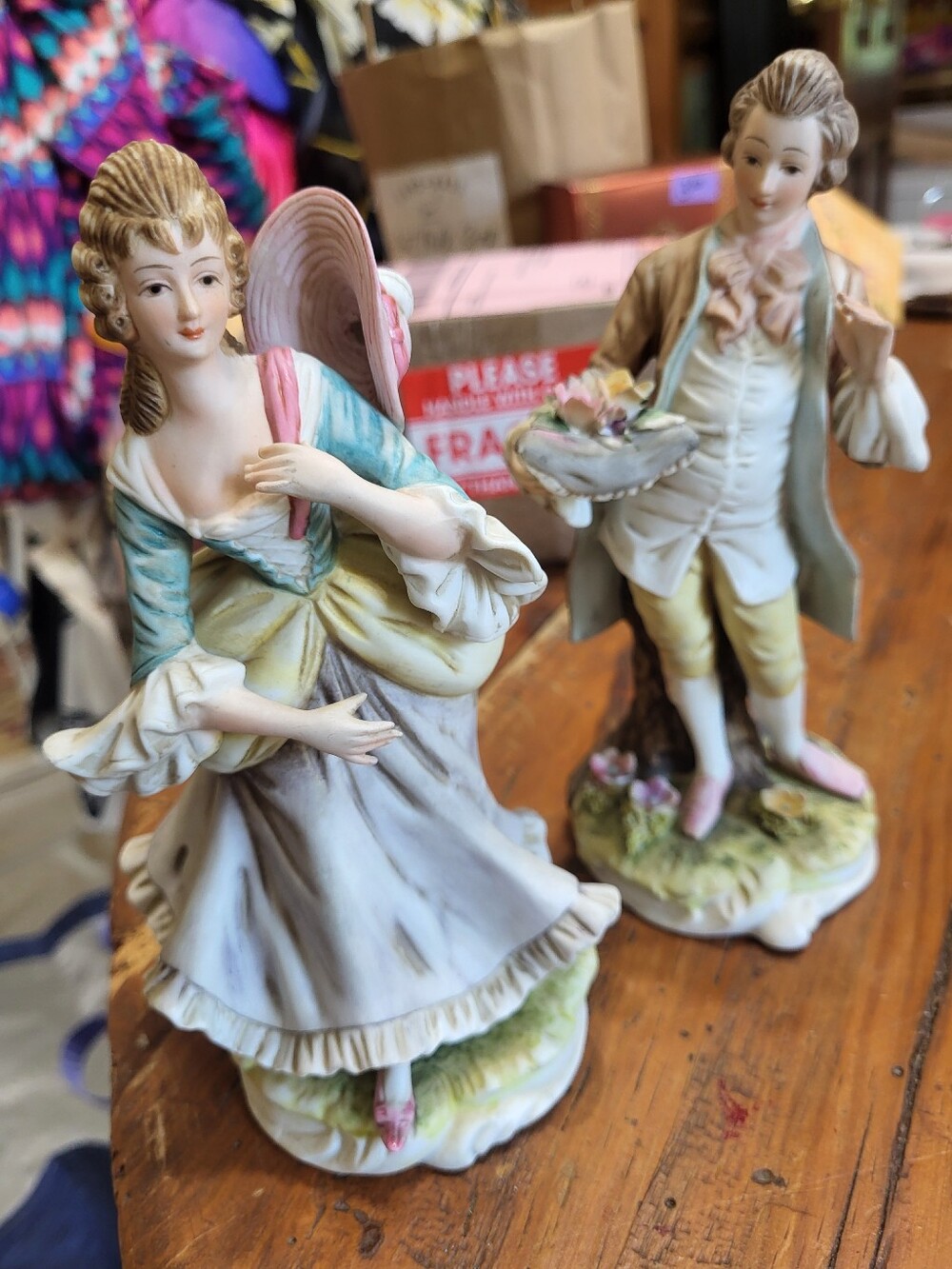 Vintage Lefton Mildred And George Porcelain Figurine Set